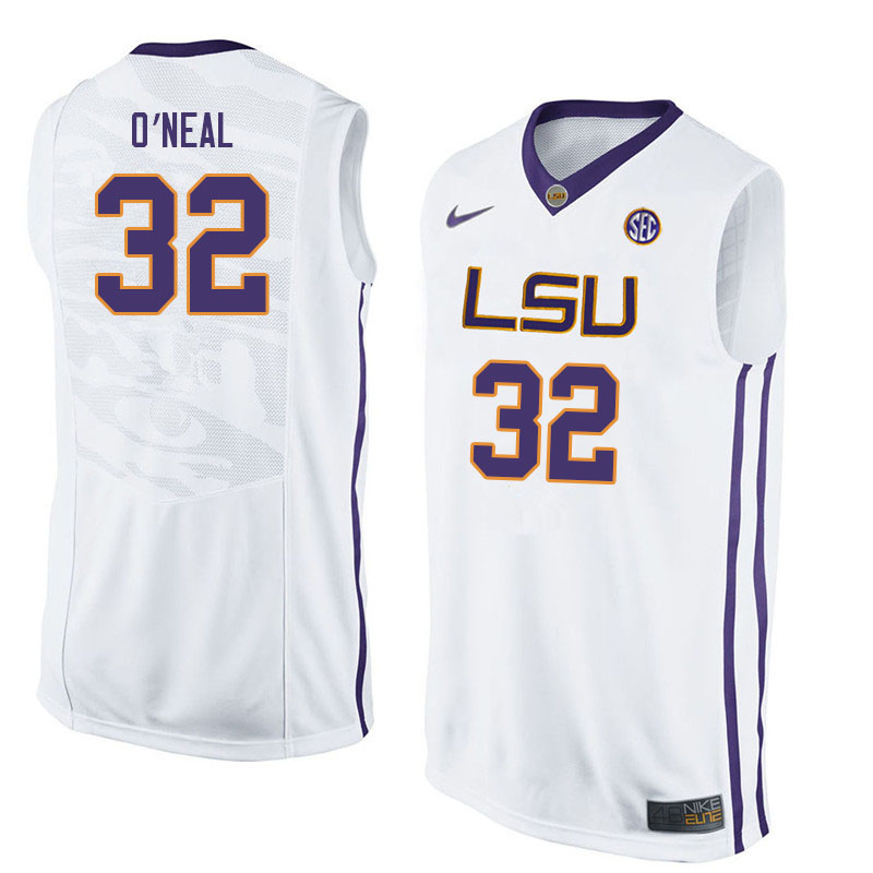 Men #32 Shareef O'Neal LSU Tigers College Basketball Jerseys Sale-White - Click Image to Close